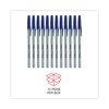 Universal Ballpoint Pen, Stick, Fine 0.7 mm, Blue Ink, Gray Barrel, 12PK UNV27421